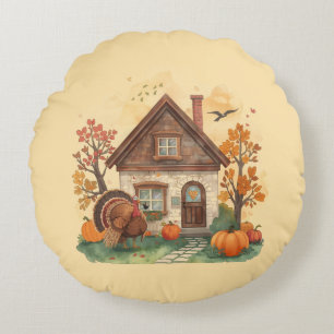 Thanksgiving Bliss and the Country Home Round Pill Pillow