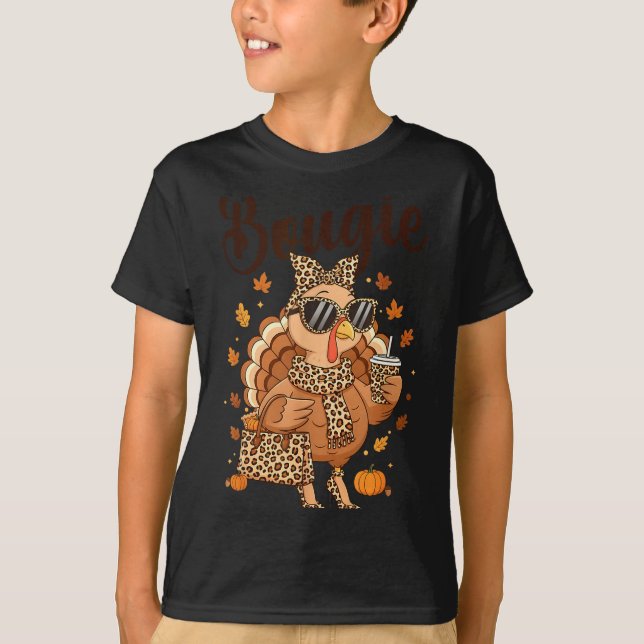 Thanksgiving Bougie Turkey Funny Boujee Women Girl T-Shirt (Front)