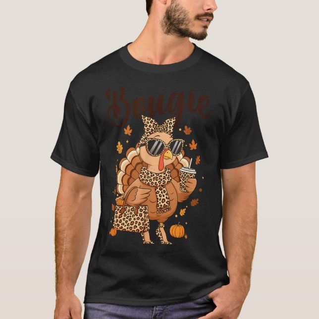Thanksgiving Bougie Turkey Funny Boujee Women Girl T-Shirt (Front)