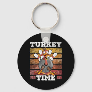 Thanksgiving Bowl Bowler Strike Pin Sport Turkey B Keychain
