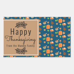 Thanksgiving Branch Greenery Pattern Sweet Gifts Sticker