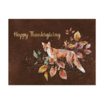 Thanksgiving Brown Fox Leaves Business