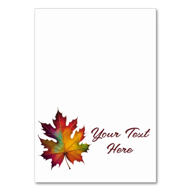 Thanksgiving Buffet Cards -Autumn Leaf Food Labels (Front)