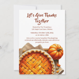 Thanksgiving Canada   Cozy Pumpkin Pie Gathering Invitation
