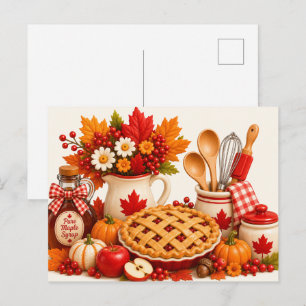 Thanksgiving Canada Postcard Cozy Kitchen Pancakes
