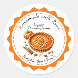 Thanksgiving Canada   Pumpkin Pie Delight  Classic Round Sticker