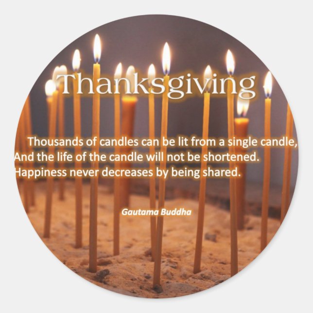 Thanksgiving Candles Classic Round Sticker (Front)