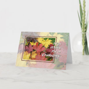 Thanksgiving Card I'll be Missing You Maple Leaves