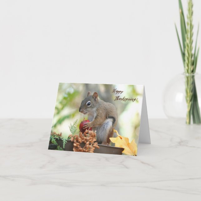 Thanksgiving card Mr. Bickles The Squirrel 5 x 7" (Front)