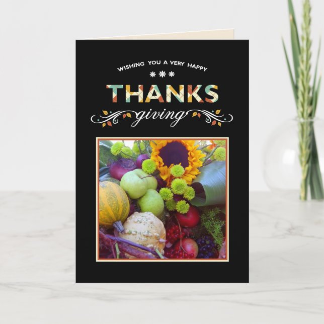Thanksgiving Card on Black (Front)