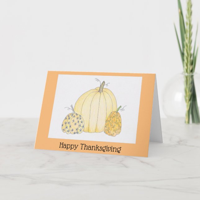 Thanksgiving Card Pumpkin Trio (Front)