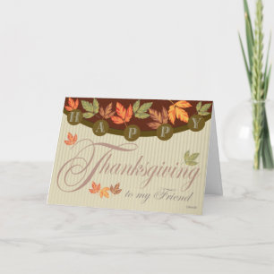 Thanksgiving Card with Fall Foliage for Friend