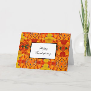 Thanksgiving Card Yellow/Orange Leaf Pattern