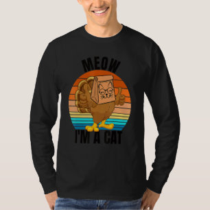Thanksgiving Cat Fake Cat Meow Thanksgiving Turke T-Shirt
