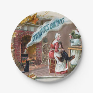 Thanksgiving Cat Paper Plate