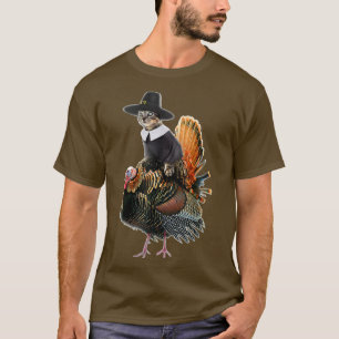 Thanksgiving Cat Pilgrim Costume Thanksgiving Turk T-Shirt