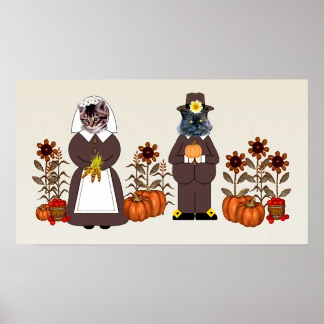 Thanksgiving Cats Poster (Front)
