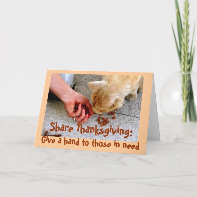 Thanksgiving Charity with Animals Holiday Card (Front)