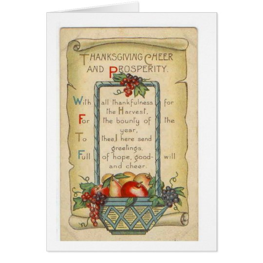 Thanksgiving Cheer & Prosperity, Card