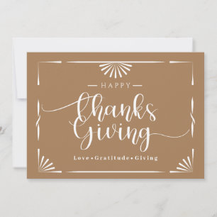 Thanksgiving Chic Elegant Ash Holiday Card
