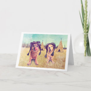 Thanksgiving Chihuahuas Vintage Photo Holiday Card
