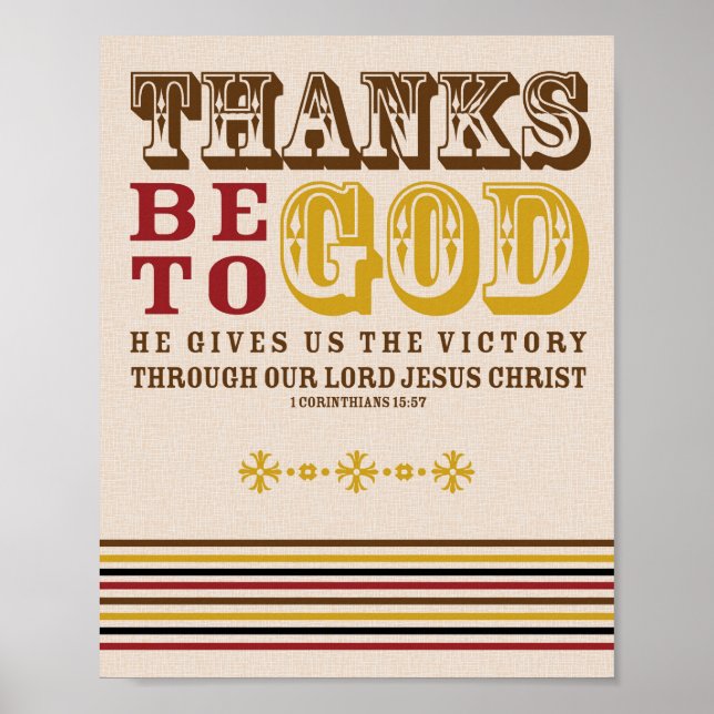 Thanksgiving Christian Faith Bible Verse Quote Poster (Front)
