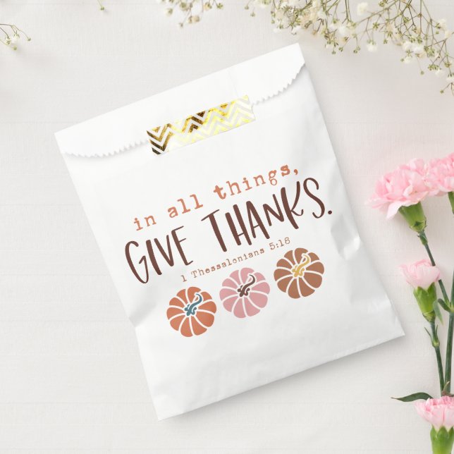 Thanksgiving Christian Quote  Favour Bag (Sealed)
