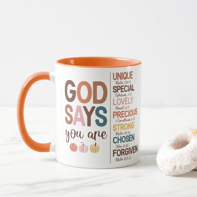 Thanksgiving Christian Quote  Mug (With Donut)
