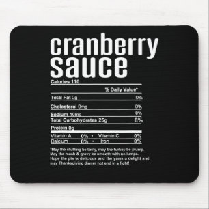 Thanksgiving Christmas Cranberry Sauce Nutritional Mouse Pad