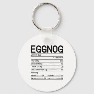Thanksgiving Christmas Food Facts Eggnog Nutrition Keychain