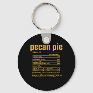 Thanksgiving Christmas Pecan Pie Nutritional Facts Keychain
