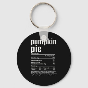 Thanksgiving Christmas Pumpkin Pie Nutritional Fac Keychain