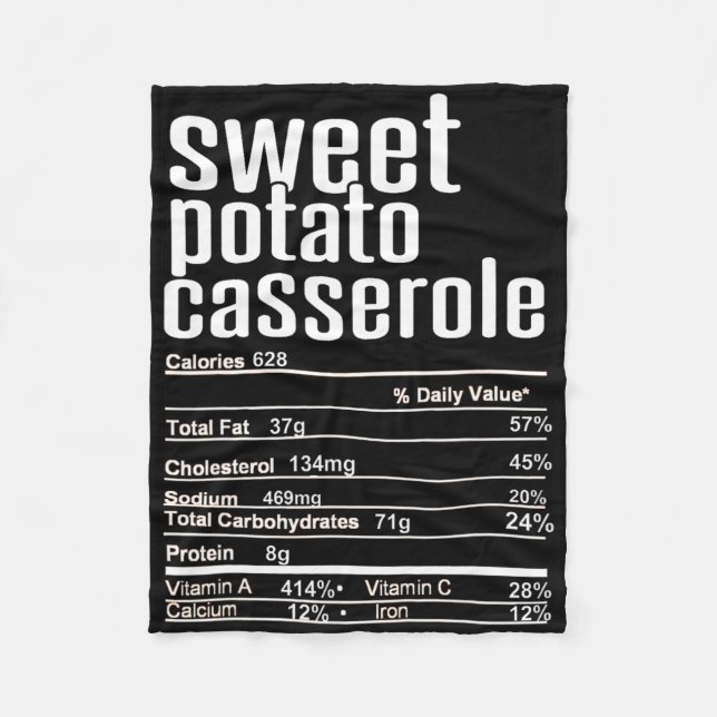 Thanksgiving Christmas Sweet Potato Cerole Nutriti Fleece Blanket (Front)