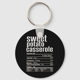 Thanksgiving Christmas Sweet Potato Cerole Nutriti Keychain
