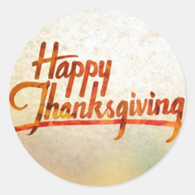 thanksgiving classic round sticker (Front)