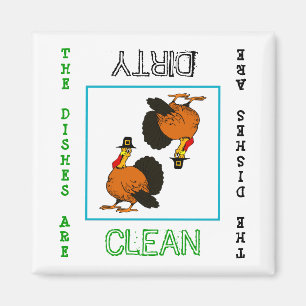 Thanksgiving Clean Dirty Lave-vaisselle Magnet