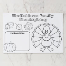 Thanksgiving Coloring Placemat