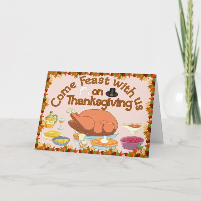 Thanksgiving Come Fête avec nous Carte (Devant)