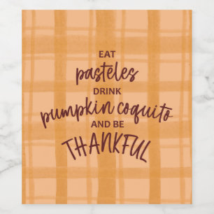 Thanksgiving Coquito Wine Label