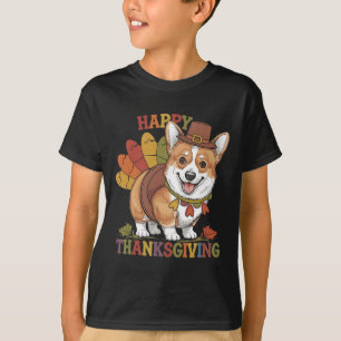 Thanksgiving Corgi Dog Turkey  T-Shirt