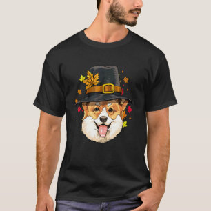 Thanksgiving Corgi Pilgrim Costume Men Women T-Shirt
