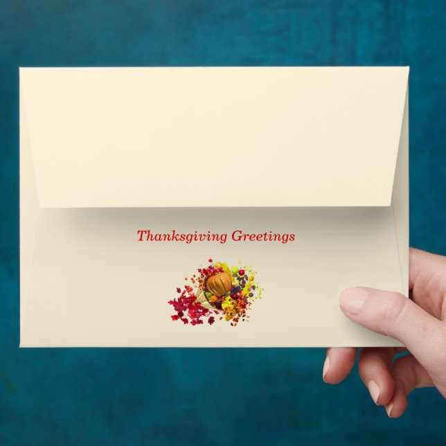 Thanksgiving Cornucopia  - A7 Envelope (Hand)