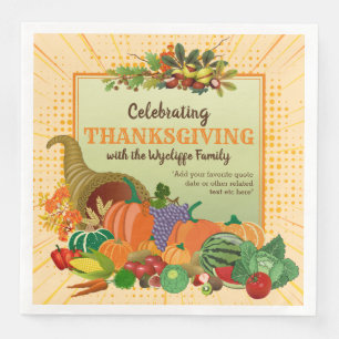 Thanksgiving Cornucopia Abundance Horn of Plenty Napkin