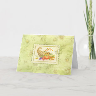 Thanksgiving Cornucopia Blessings Greeting Card