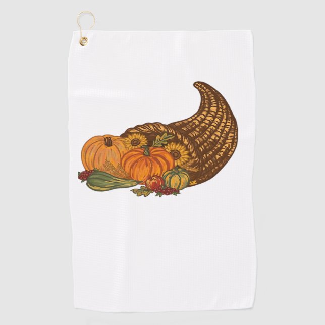 Thanksgiving Cornucopia Classic T-Shirt Golf Towel (Front)