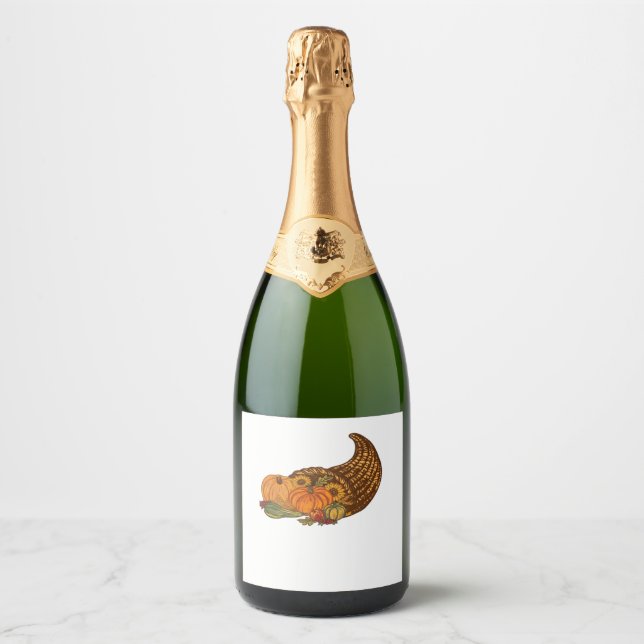 Thanksgiving Cornucopia Classic T-Shirt Sparkling Wine Label (Front)
