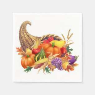 Thanksgiving Cornucopia Cocktail Napkins