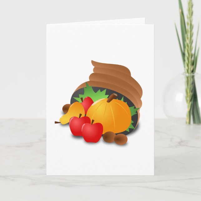 Thanksgiving Cornucopia Holiday Card (Front)