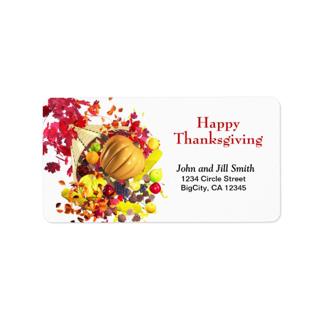 Thanksgiving Cornucopia Label (Front)
