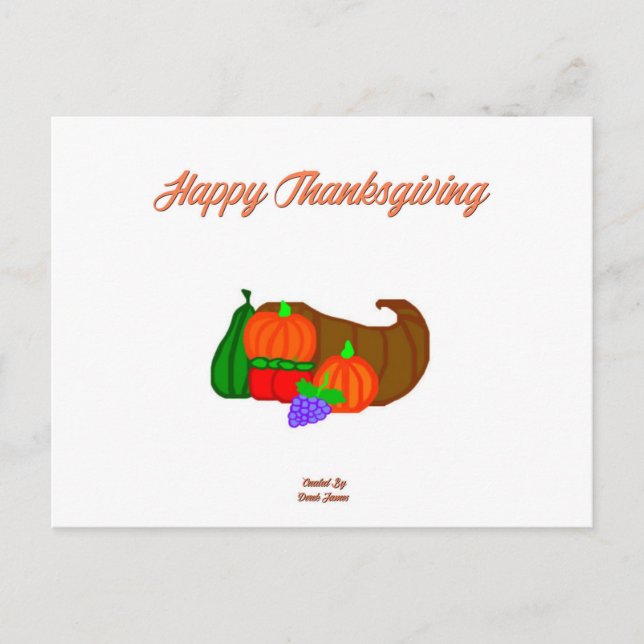 Thanksgiving Cornucopia Postcard (Front)